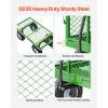 VEVOR 500 Lbs Steel Garden Cart, Heavy Duty Garden Wagon Cart Pullable on Wheels, Metal Yard Utility Wagon Carts with 10″ All Terrain Tires, Mesh Removable Sides and 180°Rotating Handle(Black+green)