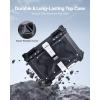 VEVOR 55L Universal Aluminum Alloy Motorbike Tail Box with Leather Lining, Waterproof Detachable Motorcycle Top Box with Lock & Back Cushion, Fit for 99% of Motorcycle Frames
