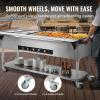 VEVOR 5-Pan Commercial Food Warmer, 5 x 20.6QT Electric Steam Table, 3750W Professional Buffet Catering Food Warmer with 4 Wheels (2 Lockable), Food Grade Stainless Steel Server for Party Restaurant(5-Pan)