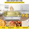 VEVOR 5-Pan Commercial Food Warmer, 5 x 20.6QT Electric Steam Table, 3750W Professional Buffet Catering Food Warmer with 4 Wheels (2 Lockable), Food Grade Stainless Steel Server for Party Restaurant(4 Well)