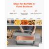 VEVOR 5-Pan Commercial Food Warmer, 5 x 20.6QT Electric Steam Table, 3750W Professional Buffet Catering Food Warmer with 4 Wheels (2 Lockable), Food Grade Stainless Steel Server for Party Restaurant(3 Pan)