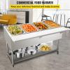 VEVOR 5-Pan Commercial Food Warmer, 5 x 20.6QT Electric Steam Table, 3750W Professional Buffet Catering Food Warmer with 4 Wheels (2 Lockable), Food Grade Stainless Steel Server for Party Restaurant(4 Well)