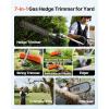 VEVOR 5-in-1 26cc 2 Cycle Gas Powered Dual Sided Hedge Trimmer, Weed Eater, String Trimmer, Edger, Pole Saw Chainsaw Pruner with EPA, CE and EMC Certification(26cc 7-in-1 Gas Hedge Trimmer  Weed Eater  String Trimmer  3T&40T Brush Cutter  Edger  Pole Saw Chainsaw Pruner)