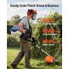 VEVOR 5-in-1 26cc 2 Cycle Gas Powered Dual Sided Hedge Trimmer, Weed Eater, String Trimmer, Edger, Pole Saw Chainsaw Pruner with EPA, CE and EMC Certification(63cc 5-in-1 Gas Hedge Trimmer  Weed Eater  String Trimmer  3T&40T Brush Cutter  Pole Saw Chainsaw Pruner)