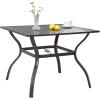 VEVOR 7 Pieces Patio Dining Set, Outdoor Rectangle Furniture Table and Chairs Set, All Weather Garden Furniture Table Sets, HIPS Patio Conversation Set, for Lawn, Deck, Backyard, Poolside(5 Piece)