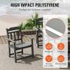 VEVOR 7 Pieces Patio Dining Set, Outdoor Rectangle Furniture Table and Chairs Set, All Weather Garden Furniture Table Sets, HIPS Patio Conversation Set, for Lawn, Deck, Backyard, Poolside(Black-5 Piece)