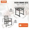 VEVOR 7 Pieces Patio Dining Set, Outdoor Rectangle Furniture Table and Chairs Set, All Weather Garden Furniture Table Sets, HIPS Patio Conversation Set, for Lawn, Deck, Backyard, Poolside(Black-5 Piece)