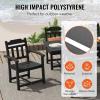 VEVOR 7 Pieces Patio Dining Set, Outdoor Rectangle Furniture Table and Chairs Set, All Weather Garden Furniture Table Sets, HIPS Patio Conversation Set, for Lawn, Deck, Backyard, Poolside(Black-7 Piece)