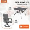 VEVOR 7 Pieces Patio Dining Set, Outdoor Rectangle Furniture Table and Chairs Set, All Weather Garden Furniture Table Sets, HIPS Patio Conversation Set, for Lawn, Deck, Backyard, Poolside(5 Piece)