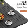 VEVOR 7 Pieces Patio Dining Set, Outdoor Rectangle Furniture Table and Chairs Set, All Weather Garden Furniture Table Sets, HIPS Patio Conversation Set, for Lawn, Deck, Backyard, Poolside(Black-7 Piece)