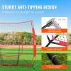 VEVOR 7x7ft Baseball Softball Practice Net, Portable Baseball Training Net for Hitting Batting Catching Pitching, Backstop Baseball Equipment Training Net(7x7FT(No Strike Zone))