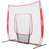 VEVOR 7x7ft Baseball Softball Practice Net, Portable Baseball Training Net for Hitting Batting Catching Pitching, Backstop Baseball Equipment Training Net(7x7FT(No Strike Zone))