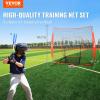 VEVOR 7x7ft Baseball Softball Practice Net, Portable Baseball Training Net for Hitting Batting Catching Pitching, Backstop Baseball Equipment Training Net(7x7FT(No Strike Zone))