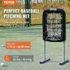 VEVOR 9 Hole Baseball Net, Softball Baseball Training Equipment for Hitting Pitching Practice, Heavy Duty Height Adjustable Trainer Aid with Strike Zone & 4 Ground Stakes, for Youth Adults(21x29INCH)