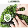 VEVOR Artificial Boxwood Topiary Tree, 36 inch Tall (2 Pieces), Double Ball Faux Topiary Trees, Faux Plant w/Extra Leaves & Pot & Small Decoration, UV Rated Set for Home Decor Indoor/Outdoor(2-tier)