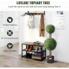 VEVOR Artificial Boxwood Topiary Tree, 36 inch Tall (2 Pieces), Double Ball Faux Topiary Trees, Faux Plant w/Extra Leaves & Pot & Small Decoration, UV Rated Set for Home Decor Indoor/Outdoor(2-tier)