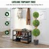 VEVOR Artificial Boxwood Topiary Tree, 36 inch Tall (2 Pieces), Double Ball Faux Topiary Trees, Faux Plant w/Extra Leaves & Pot & Small Decoration, UV Rated Set for Home Decor Indoor/Outdoor(3-tier)