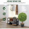 VEVOR Artificial Boxwood Topiary Tree, 36 inch Tall (2 Pieces), Double Ball Faux Topiary Trees, Faux Plant w/Extra Leaves & Pot & Small Decoration, UV Rated Set for Home Decor Indoor/Outdoor(1-tier)