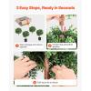 VEVOR Artificial Boxwood Topiary Tree, 36 inch Tall (2 Pieces), Double Ball Faux Topiary Trees, Faux Plant w/Extra Leaves & Pot & Small Decoration, UV Rated Set for Home Decor Indoor/Outdoor(Double Ball New)