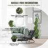 VEVOR Artificial Boxwood Topiary Tree, 60 inch Tall (2 Pieces), Spiral Faux Topiary Trees, Faux Plant w/Extra Leaves & Pot & Small Decoration, UV Rated Greenery Set for Home Decor Indoor/Outdoor(4ft)