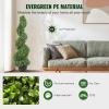 VEVOR Artificial Boxwood Topiary Tree, 60 inch Tall (2 Pieces), Spiral Faux Topiary Trees, Faux Plant w/Extra Leaves & Pot & Small Decoration, UV Rated Greenery Set for Home Decor Indoor/Outdoor(3ft)