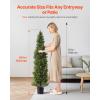 VEVOR Artificial Topiary Cedar Tree, 60 inch Tall (2 Pieces), with Extra Leaves & Pot Faux Evergreen Fake Pine Cypress Trees Plant, UV Rated Artificial Greenery Set for Home Decor Indoor/Outdoor(5FT)