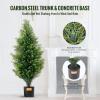 VEVOR Artificial Topiary Cedar Tree, 60 inch Tall (2 Pieces), with Extra Leaves & Pot Faux Evergreen Fake Pine Cypress Trees Plant, UV Rated Artificial Greenery Set for Home Decor Indoor/Outdoor(3ft)
