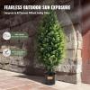 VEVOR Artificial Topiary Cedar Tree, 60 inch Tall (2 Pieces), with Extra Leaves & Pot Faux Evergreen Fake Pine Cypress Trees Plant, UV Rated Artificial Greenery Set for Home Decor Indoor/Outdoor(3ft)