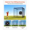 VEVOR Baseball Batting Netting 10/35/41/55/75 FT (NET ONLY) Professional Softball Baseball Batting Hitting Training Net,Heavy Duty Enclosed PE Practice Portable Pitching Cage Net with Door & Carry Bag(10 FT)