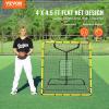 VEVOR Baseball and Softball Rebounder Net, PitchBack Baseball Pitching Nest, 3-Way Baseball, Softball Pitchback Net, Fielding Trainer, Bounce Back Net for Fielding/Throwing Practice(4X4.5 FT)