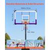 VEVOR Basketball Hoop 44 48 50 54 Inchs, 4.4-10 FT Height Adjustable Basketball Portable Hoop & Goal, Basketballs Hoop Outdoor, PC Backboard for Kids, Adults, Basketball Court, Schools, Parks(48″-Rebound Board)