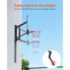 VEVOR Basketball Hoop 44 48 50 54 Inchs, 4.4-10 FT Height Adjustable Basketball Portable Hoop & Goal, Basketballs Hoop Outdoor, PC Backboard for Kids, Adults, Basketball Court, Schools, Parks(54″ Backboard)