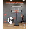 VEVOR Basketball Hoop 44 48 50 54 Inchs, 4.4-10 FT Height Adjustable Basketball Portable Hoop & Goal, Basketballs Hoop Outdoor, PC Backboard for Kids, Adults, Basketball Court, Schools, Parks(54″-Rebound Board)