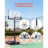 VEVOR Basketball Hoop 44 48 50 54 Inchs, 4.4-10 FT Height Adjustable Basketball Portable Hoop & Goal, Basketballs Hoop Outdoor, PC Backboard for Kids, Adults, Basketball Court, Schools, Parks(48″-Larger Base)
