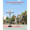 VEVOR Basketball Hoop 44 48 50 54 Inchs, 4.4-10 FT Height Adjustable Basketball Portable Hoop & Goal, Basketballs Hoop Outdoor, PC Backboard for Kids, Adults, Basketball Court, Schools, Parks(44 in-Quickly Adjust)