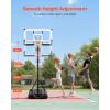 VEVOR Basketball Hoop 44 48 50 54 Inchs, 4.4-10 FT Height Adjustable Basketball Portable Hoop & Goal, Basketballs Hoop Outdoor, PC Backboard for Kids, Adults, Basketball Court, Schools, Parks(54 in-Quickly Adjust)
