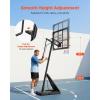 VEVOR Basketball Hoop 44 48 50 54 Inchs, 4.4-10 FT Height Adjustable Basketball Portable Hoop & Goal, Basketballs Hoop Outdoor, PC Backboard for Kids, Adults, Basketball Court, Schools, Parks(44″-Rebound Board)