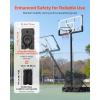 VEVOR Basketball Hoop 44 48 50 54 Inchs, 4.4-10 FT Height Adjustable Basketball Portable Hoop & Goal, Basketballs Hoop Outdoor, PC Backboard for Kids, Adults, Basketball Court, Schools, Parks(48″-Larger Base)