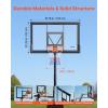 VEVOR Basketball Hoop 44 48 50 54 Inchs, 4.4-10 FT Height Adjustable Basketball Portable Hoop & Goal, Basketballs Hoop Outdoor, PC Backboard for Kids, Adults, Basketball Court, Schools, Parks(50″-Rebound Board)