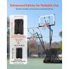 VEVOR Basketball Hoop 44 48 50 54 Inchs, 4.4-10 FT Height Adjustable Basketball Portable Hoop & Goal, Basketballs Hoop Outdoor, PC Backboard for Kids, Adults, Basketball Court, Schools, Parks(54 in-Quickly Adjust)