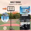 VEVOR Basketball Hoop 44 48 50 54 Inchs, 4.4-10 FT Height Adjustable Basketball Portable Hoop & Goal, Basketballs Hoop Outdoor, PC Backboard for Kids, Adults, Basketball Court, Schools, Parks(44″)