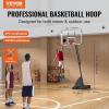 VEVOR Basketball Hoop 44 48 50 54 Inchs, 4.4-10 FT Height Adjustable Basketball Portable Hoop & Goal, Basketballs Hoop Outdoor, PC Backboard for Kids, Adults, Basketball Court, Schools, Parks(54″)