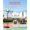 VEVOR Basketball Hoop 44 48 50 54 Inchs, 4.4-10 FT Height Adjustable Basketball Portable Hoop & Goal, Basketballs Hoop Outdoor, PC Backboard for Kids, Adults, Basketball Court, Schools, Parks(48 in-Quickly Adjust)