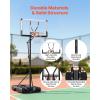 VEVOR Basketball Hoop 44 48 50 54 Inchs, 4.4-10 FT Height Adjustable Basketball Portable Hoop & Goal, Basketballs Hoop Outdoor, PC Backboard for Kids, Adults, Basketball Court, Schools, Parks(54 in-Quickly Adjust)