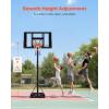 VEVOR Basketball Hoop 44 48 50 54 Inchs, 4.4-10 FT Height Adjustable Basketball Portable Hoop & Goal, Basketballs Hoop Outdoor, PC Backboard for Kids, Adults, Basketball Court, Schools, Parks(44″-Larger Base)