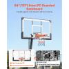 VEVOR Basketball Hoop 44 48 50 54 Inchs, 4.4-10 FT Height Adjustable Basketball Portable Hoop & Goal, Basketballs Hoop Outdoor, PC Backboard for Kids, Adults, Basketball Court, Schools, Parks(54″-Rebound Board)