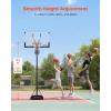 VEVOR Basketball Hoop 44 48 50 54 Inchs, 4.4-10 FT Height Adjustable Basketball Portable Hoop & Goal, Basketballs Hoop Outdoor, PC Backboard for Kids, Adults, Basketball Court, Schools, Parks(48 in-Quickly Adjust)