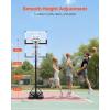 VEVOR Basketball Hoop 44 48 50 54 Inchs, 4.4-10 FT Height Adjustable Basketball Portable Hoop & Goal, Basketballs Hoop Outdoor, PC Backboard for Kids, Adults, Basketball Court, Schools, Parks(48″-Larger Base)