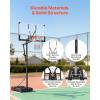 VEVOR Basketball Hoop 44 48 50 54 Inchs, 4.4-10 FT Height Adjustable Basketball Portable Hoop & Goal, Basketballs Hoop Outdoor, PC Backboard for Kids, Adults, Basketball Court, Schools, Parks(44 in-Quickly Adjust)