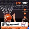 VEVOR Basketball Hoop/Rim 18″, 28 32 Inchs PC Backboard, 5-7 ft Height Adjustable, Basketball Portable Hoop & Goal, Regulation Basketball Hoop Outdoor, Teens, Adults, Basketball Court, Schools, Parks(18in Black Rim)